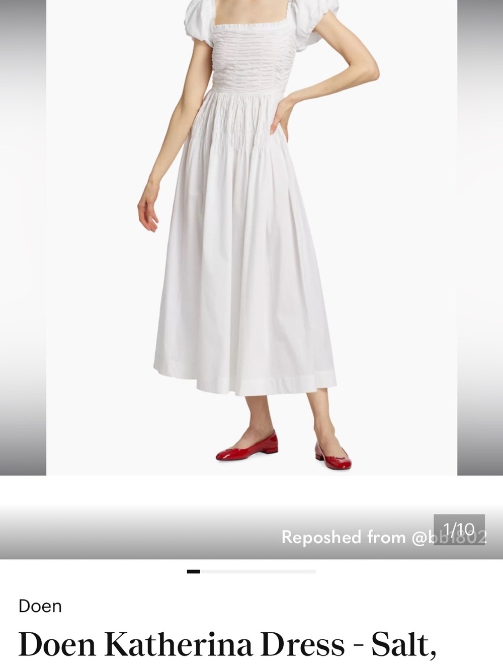 ISO NOT FOR SALE!! ‼️Doen Katherina Midi Dress in Salt
